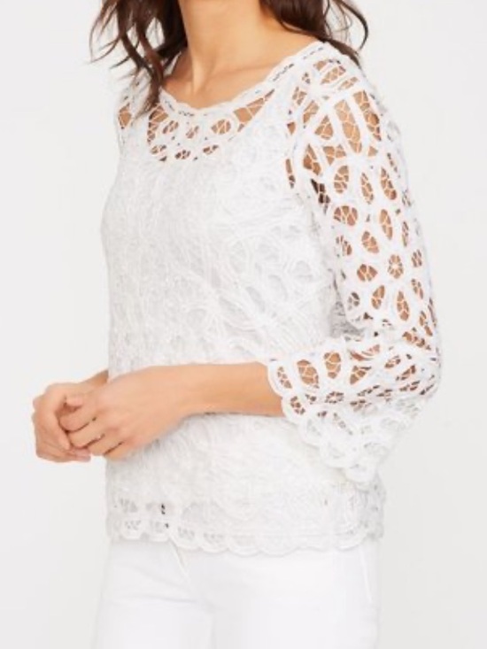 J. McLaughlin Tops - J. McLaughlin 3/4 Sleeve Cosette Lace Blouse